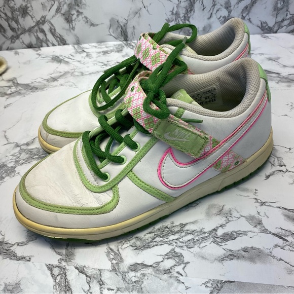 Rare Nike Vandal Low Pink & Green Argyle Preppy  Sneakers shoes Size 7.5 - Picture 6 of 12